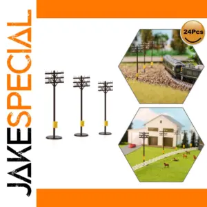 N Scale High-Voltage Telegraph Poles Set of 24