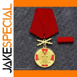 Russian Double-Headed Eagle Medal with Red Ribbon
