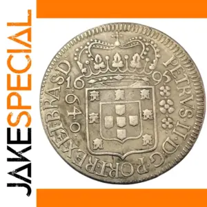 1695 Brazil 640 Réis Coin Replica with Pedro II
