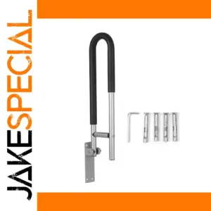 Aluminum Alloy Toilet Handrail with Flip-Up Support