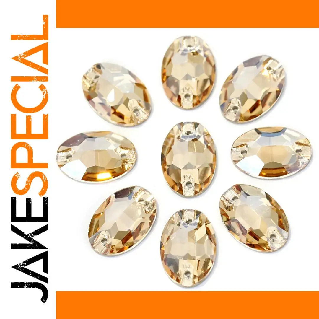 Champagne Gold Teardrop Sew-On Rhinestones Set 1 Champagne Gold Teardrop Sew-On Rhinestones Set