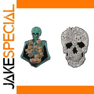 Cute Halloween Cat Skull Brooch for Unisex