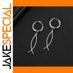 Stainless Steel Ichthys Jesus Fish Earrings