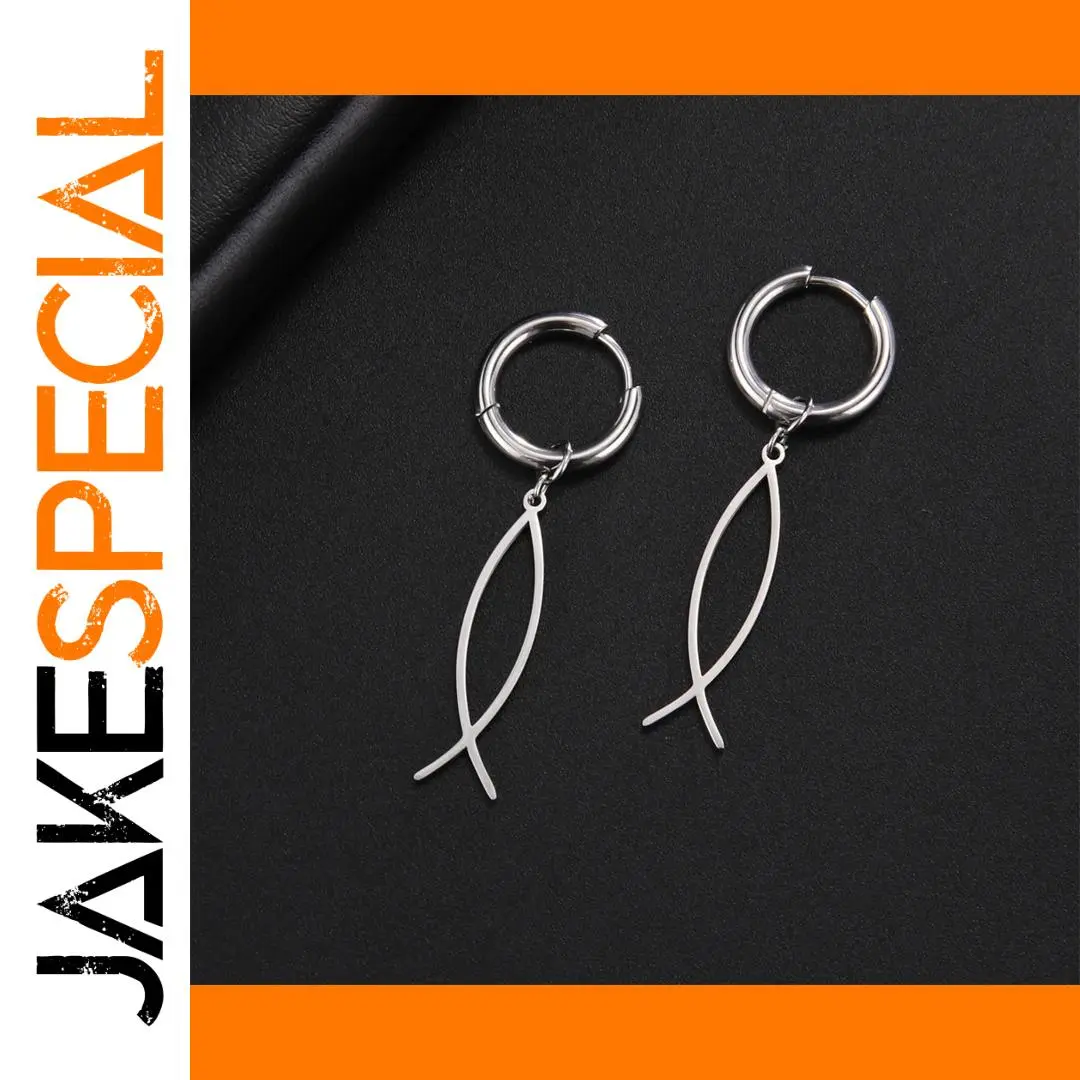 Stainless Steel Ichthys Jesus Fish Earrings 1 Stainless Steel Ichthys Jesus Fish Earrings