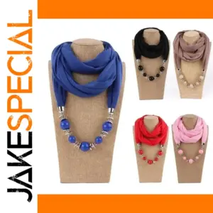 Retro Ethnic Bead Necklaces and Scarves Set