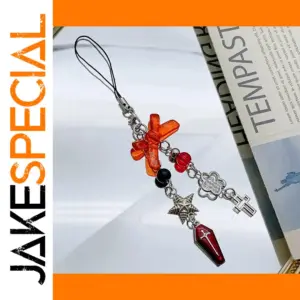 Gothic Beaded Phone Chain with Charms