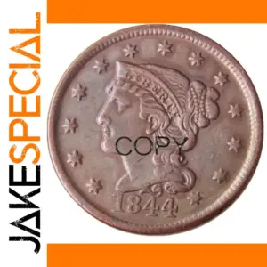 1844 US Copper Large Cent Coin