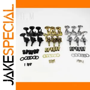 Enclosed Guitar Tuning Pegs Set in Black, Gold, Silver
