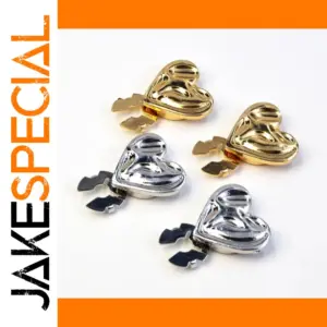 Heart-Shaped Unisex Cufflinks in White and Black
