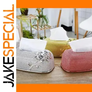 European Relief Rose Tissue Box in Metal Finishes