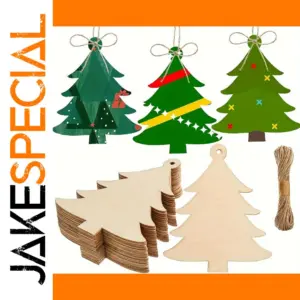 Unfinished Wooden Christmas Tree Ornaments Set