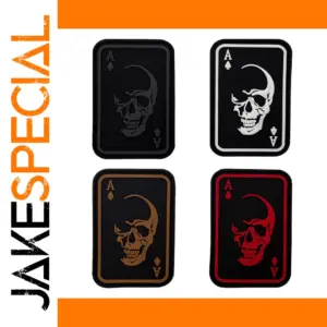 Skull and Moon PVC Patch with Hook Loop