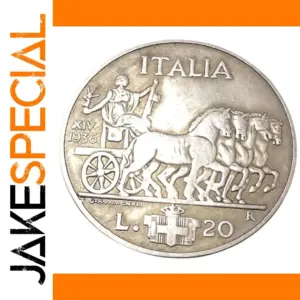 1936 Italy 20 Lire Vintage Replica Coin