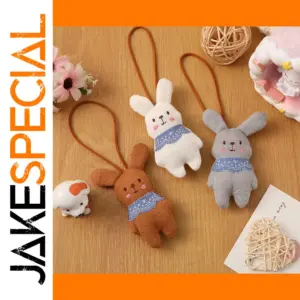 Plush Bunny Keychain in Vibrant Colors