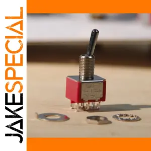 Red Mini Guitar Switch with Double-Pole Toggle