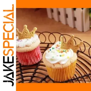 Gold Princess Crown Cake Toppers Set of 50