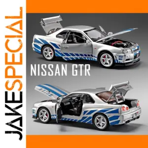 1:24 Nissan GT-R R34 Alloy Model in Vibrant Colors
