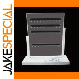 White Jewelry Display Stand with Hooks