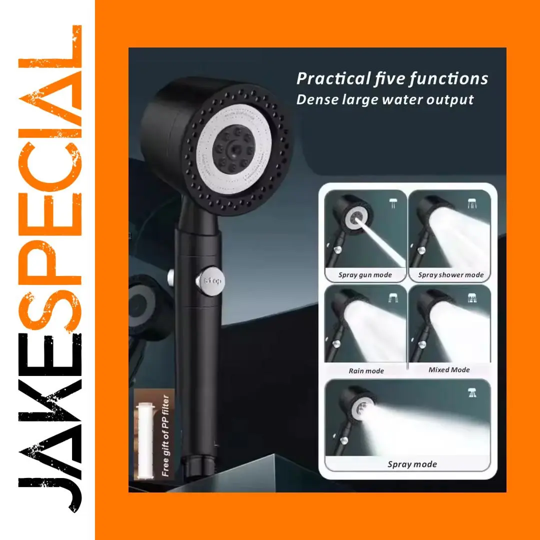 High-Pressure 5-Mode Shower Head with Filters 1 High-Pressure 5-Mode Shower Head with Filters