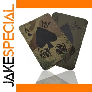 Tactical Playing Card Patch with Camouflage Background