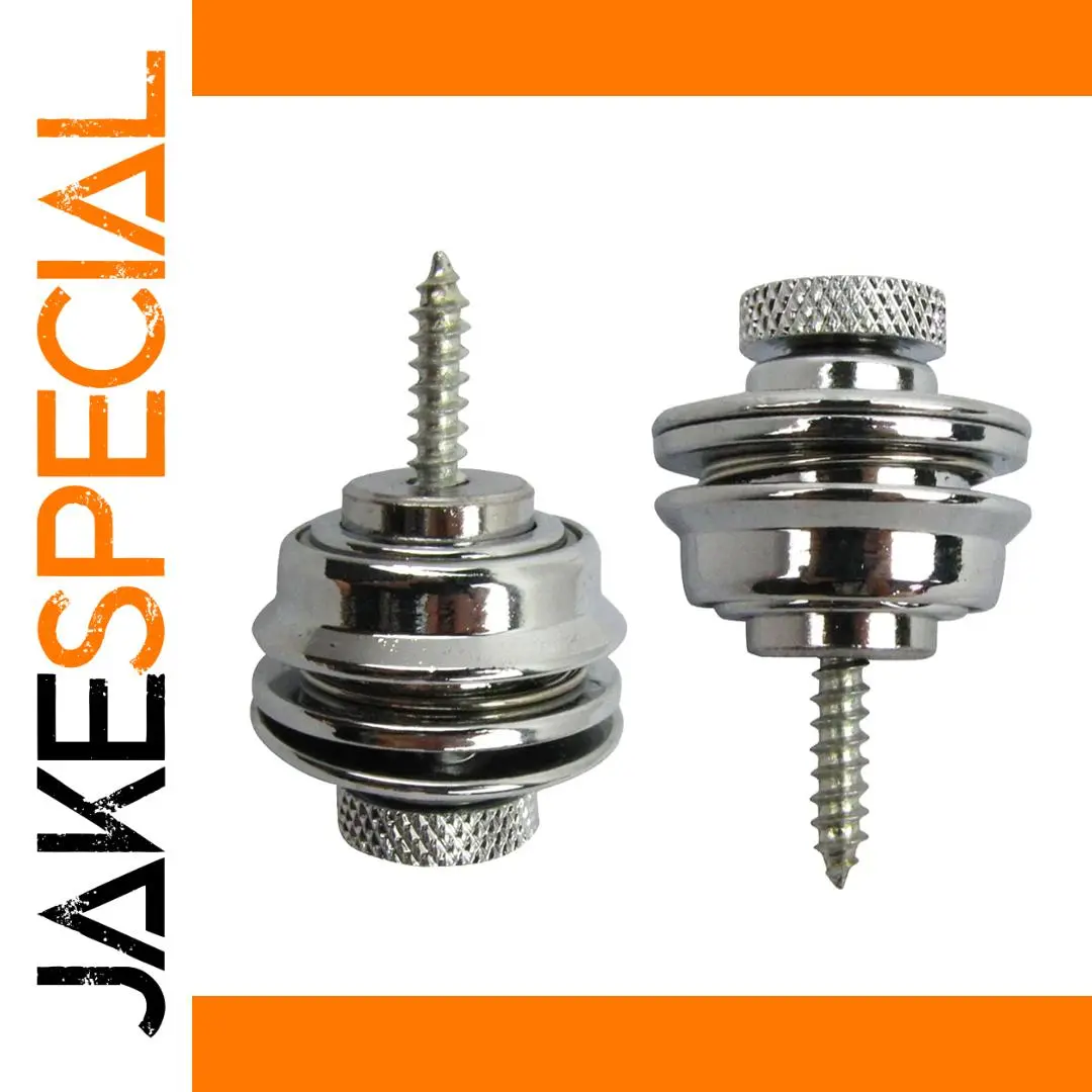 Chrome Metal Guitar Strap Locks for Electric Bass 1 Chrome Metal Guitar Strap Locks for Electric Bass