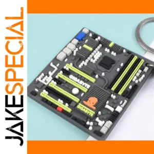 Mini Computer Motherboard Keychain in Silver