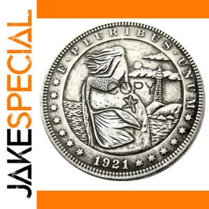 Vintage Hobo Morgan Coin with Skeleton Art