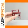 Red Miniature Wooden Stool for Dollhouses