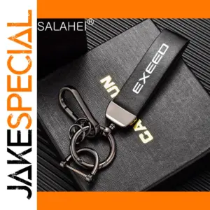 Vintage Leather Emblem Keychain for Cars