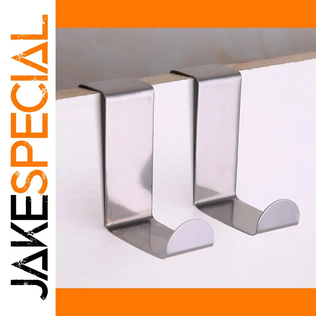 Stainless Steel Door Hooks Set of Two 1 Stainless Steel Door Hooks Set of Two