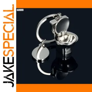 Playful Metal Toilet Keychain