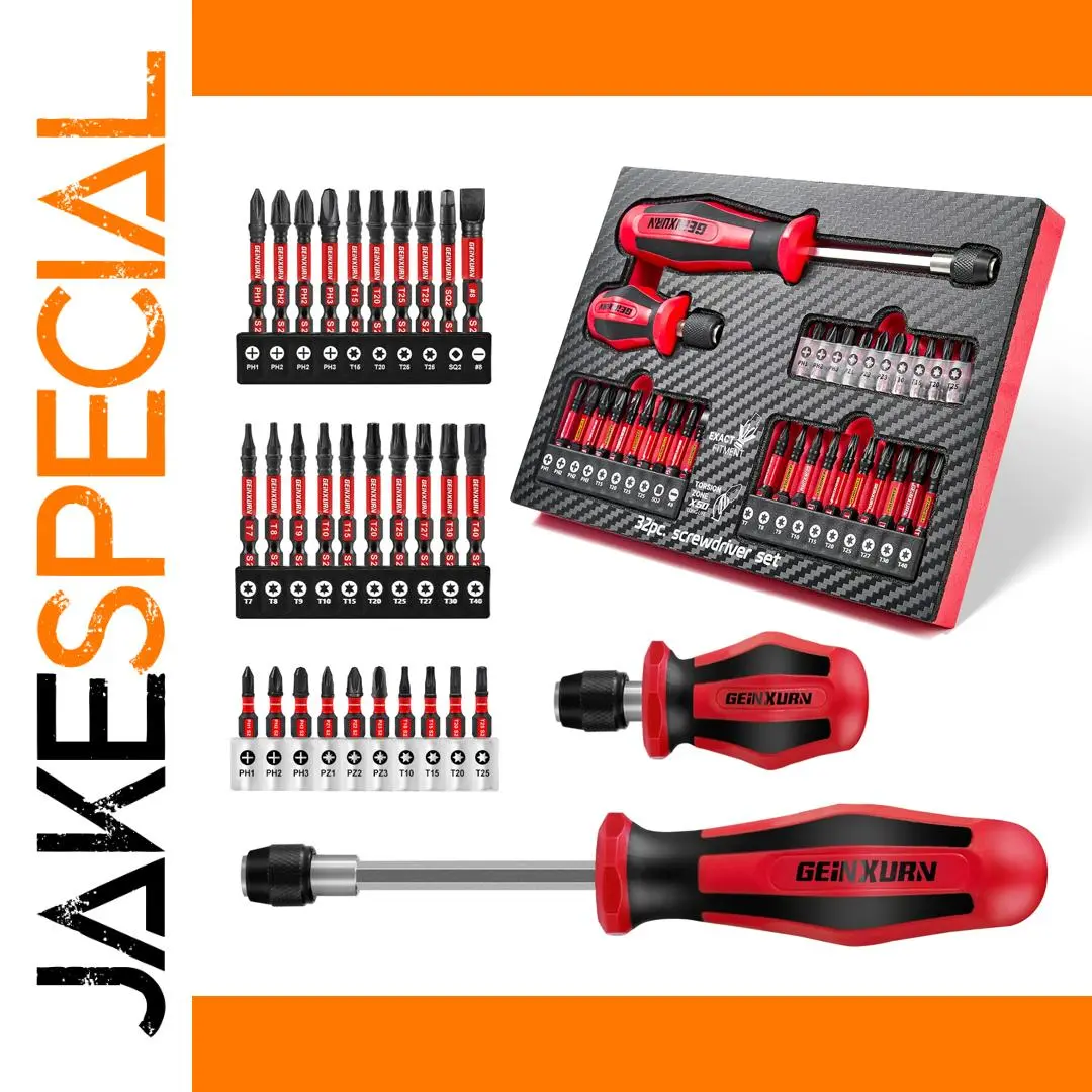32-Piece Magnetic Screwdriver Set with S2 Bits 1 32-Piece Magnetic Screwdriver Set with S2 Bits