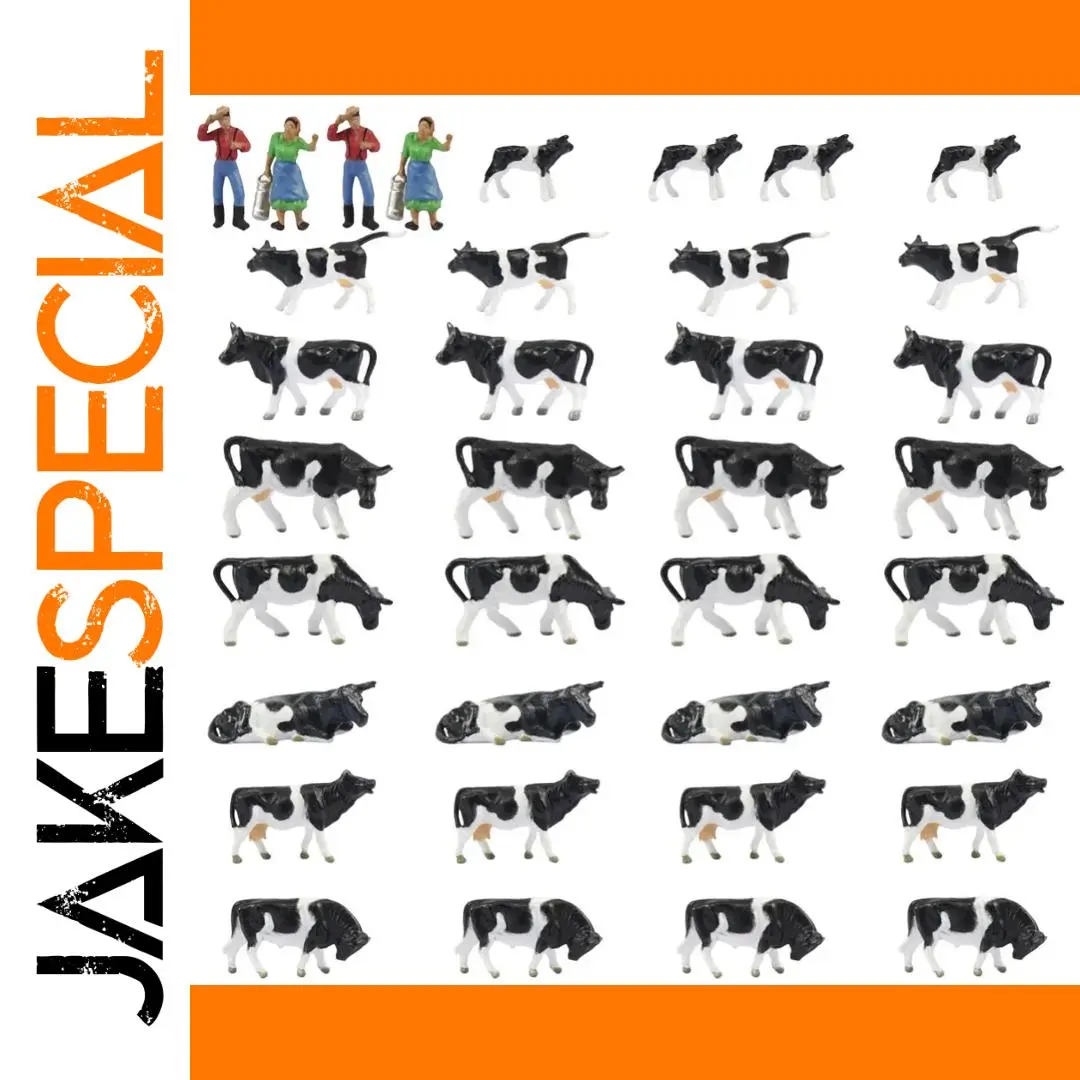 Farm Scene HO Scale Model Set with Cows and Figures 1 Farm Scene HO Scale Model Set with Cows and Figures