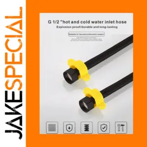 Black Nylon Water Inlet Hose with Brass Fittings