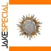 Retro Sun Brooch with Two-Tone Finish