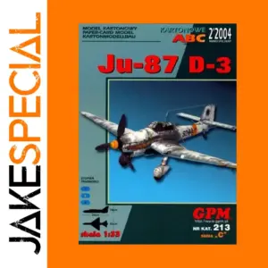 Ju-87 D-3 Paper Model Kit 1/33 Scale