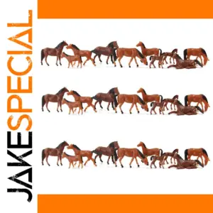 Set of 30 Realistic Model Horses for Dioramas
