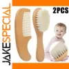 Natural Baby Grooming Set with Wooden Comb & Wool Brush