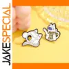 Creative Heart-Shaped Cat Brooch