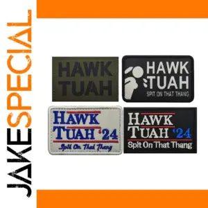 Embroidered Hawk Tuah Patch in Antique Finish