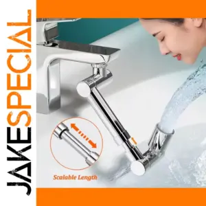 Universal 1440° Metal Faucet Aerator in Black/Silver