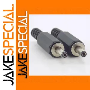 Black DC Male Power Plug Jacks Set for DIY Projects