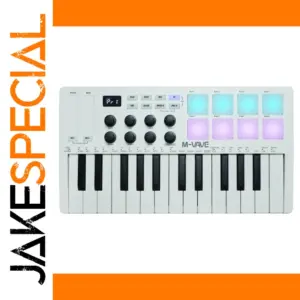 White Portable MIDI Keyboard Controller with RGB Pads