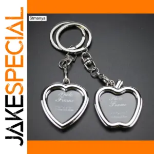Heart-Shaped Zinc Alloy Keychain Set