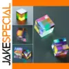 Vibrant Optical Glass Cube with Prism Effects