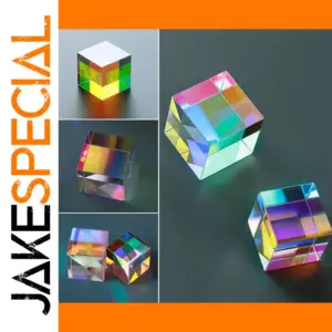 Vibrant Optical Glass Cube with Prism Effects
