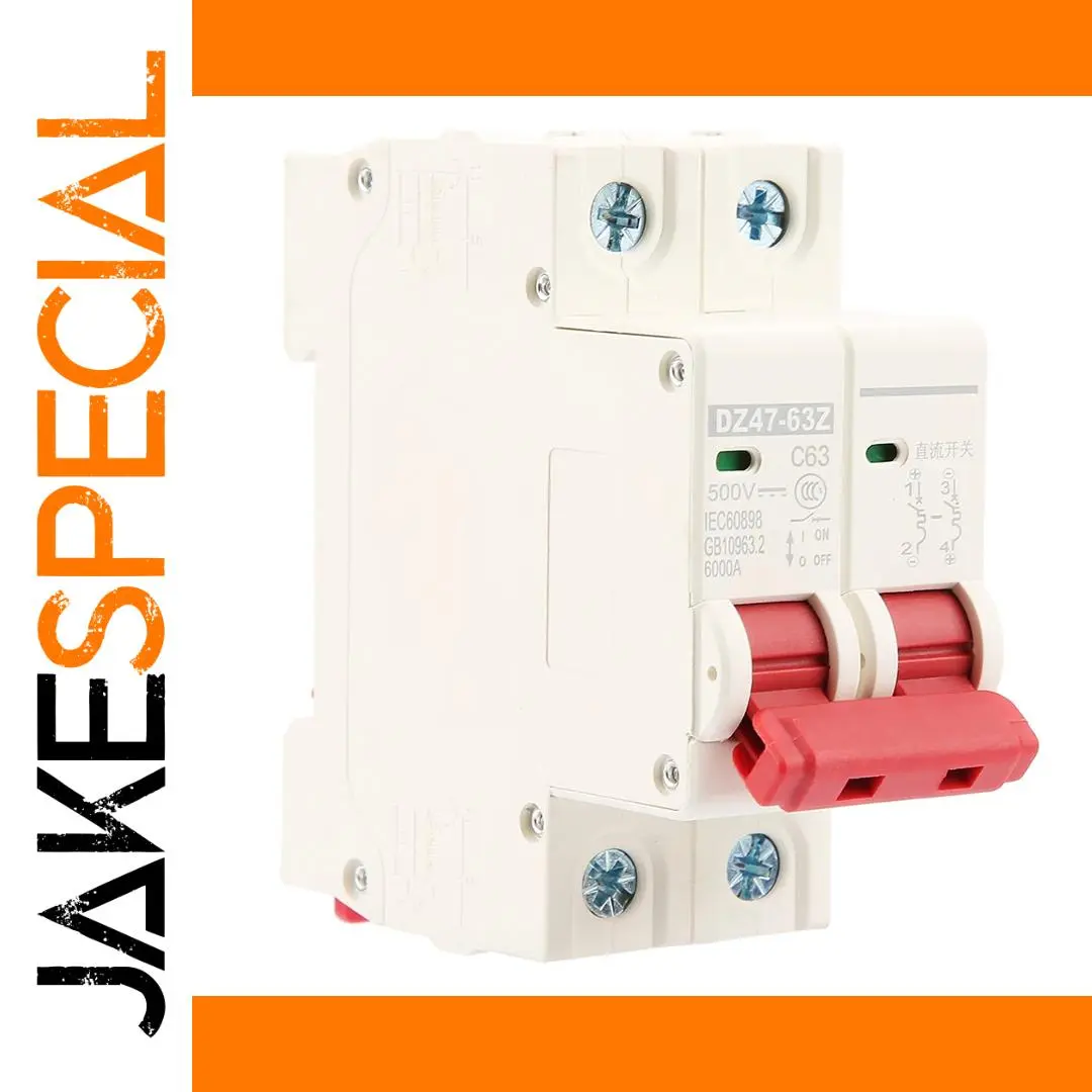 DC 500V 63A Mini Circuit Breaker 2-Pole 6kA 1 DC 500V 63A Mini Circuit Breaker 2-Pole 6kA