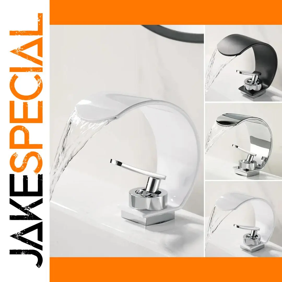 Modern Deck-Mount Bathroom Faucet in Matte Black 1 Modern Deck-Mount Bathroom Faucet in Matte Black