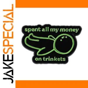 Humorous Cartoon Badge with Neon Text