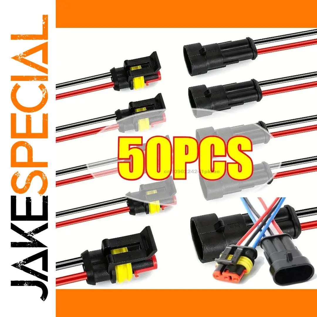 Waterproof 2-Pin Vehicle Connector Set 1 Waterproof 2-Pin Vehicle Connector Set